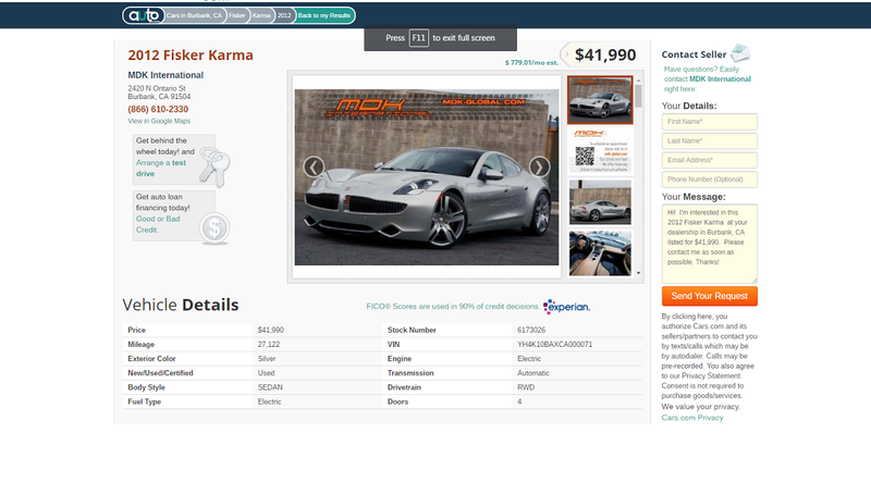 Illustration for article titled Tesla's closest competitor Karma's site and configurator is live